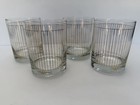 Vintage Kraftware Gold Stripe Lowball Whiskey Cocktails Glasses  Set Of 4