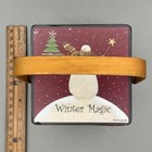Karen Cruden Winter Magic Snowman Basket Candle Holder Bell Ornament Set 4 