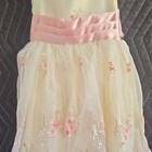 Little Lass Girls 6 White pink Organza Embroidered Floral Long Formal Dress