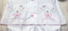 Nwt Will beth White Button Front Bow Emb Baby Girls Diaper Set Newborn Size 0