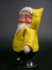 Unique Antique German Paper Mache   Yellow Felt  Santa St Nicholas 1900-1920s 