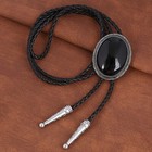 Rodeo Bolo Tie Western Cowboy Black Leather Necktie New Free Ship A534
