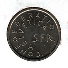 1975 Switzerland 5 Francs Coin Conf  deratio Helvetica
