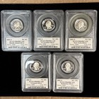 2001-s 5 Coin State Quarter Silver Proof Set  Pcgs Pr69 Dcam Flag Labels 