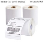 80 Rolls 4x6 Direct Thermal Labels 250 roll For Zebra Eltron Lp2844 Zp450 Us
