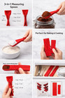 Bartans 3-in-1 Flat Measuring Spoon Set Foldable Magnetic Kitchen Tool Red