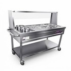 Commercial Food Warmer  1800w Professiona Electric Steam Table 5 Trays   2 Pots