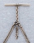 Antique Simmons Gold Filled Double Albert Swivel Bar Watch Chain Necklace 15     