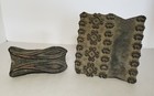 Rare Antique Wooden Stamp Block Fabric  Textile  Wallpaper Set Of 2