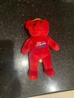 Vintage Pepsi Cola Wild Cherry Bear  1 Plush 9    Red Teddy Bear Dart Flipcards
