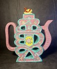 Vintage Chinese Famille Rose Puzzle Teapot 9    Reticulated W  Foo Dog Top