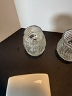 Lot Of 7 Art Deco Vtg antique Clear Glass Bird Cage Feeder seed water Bowls