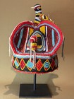 Vibrant Old Yoruba Crown - 4 Birds With Outstretched Wings Support Central Bird