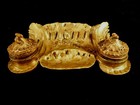 Antique 19th Century Gilt Antique Dore Bronze Inkwell France Signed H l  Rare