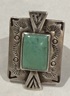 Vtg Carolyn Pollack 925 Sterling Turquoise Statement Ring Sz 8