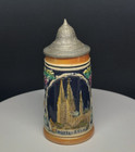 Vtg Miniature German Lidded Beer Stein Deutsches Eck drachenfels Castle 6  H