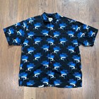 Vintage Guy Harvey Shirt Mens 2xl Blue Marlin Aftco Button Up Rayon Relaxed Fish