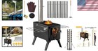 Portable Wood Burning Stove With Chimney Pipes For Tent Camping Outdoor Heating