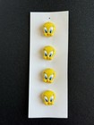 Vintage Tweety Bird Button Covers Warner Bros Looney Tunes Cartoon Character Set