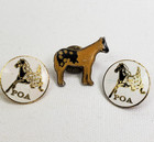 Vintage Lot 3 Poa Pony Of The Americas Pony Club Lapel Enamel Pins Horse