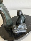 Weber Bronze Nativity Scene 1987 Art Sculpture Black Marble Jesus Mary Joseph