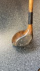 Antique A g  Spalding Leather Face Insert - Hickory Shaft Brassie - Gutty Era