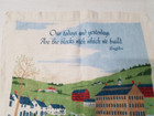 Vintage 1983 Calendar Tea Towel Linen Small Town Longfellow Mid Century 1829