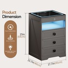 Smart Led Nightstand With Lockable Gun Drawer  Charging Station   4 Drawers