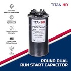 Titan Hd Prcfd455a 45 Plus 5 Mfd 440-370v Round Run Capacitor
