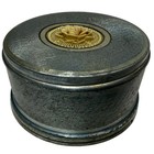 60s Music Box Powder Dish Trinket Box Floral Lid Metal Vanity Mcm