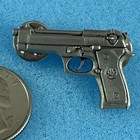 Beretta 45 9mm Pistol Gun Silver Tone Pewter Metal 1 25  Pin Pinback  59039