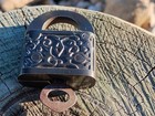 Very Ornate Padlock With Original  Key  Works Great 