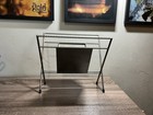 Vintage Twisted Metal Folding Magazine Record Rack Holder 1950s-60s Atomic Mcm