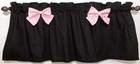 Solid Black Valance W  Red  Pink  Dots Bow Choice Baby Nursery Kitchen Curtain