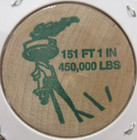 Vintage Statue Of Liberty New York City  Ny Wooden Nickel -  1 Token New York