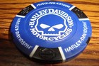 Harley Davidson Poker Chip Skull-willie G  Golf Ball Marker Card Guard  Blue blk