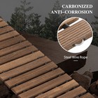Garden Pathway Non-slip Charred Wood Roll-out Boardwalk W  Steel Cable Anti-rot