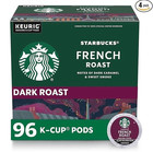 Starbucks K-cup Coffee Pod  Dark Roast Hot Or Iced Coffee French Roast 96 Keurig