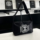  Chanel Vip Beauty Gift Sport Line Shoulder Bag Quilted Nylon Black 