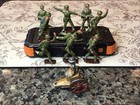 10 Vintage Iron Toy Soldiers Ww1 Infantrymen   Barclay Manoil Lead Caisson Tank