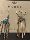 Barse Signed Bronze Turquoise   Sterling Silver Dangle Earrings 925