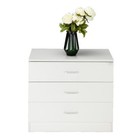 Bedroom Storage Dresser 3 Drawers Cabinet Table Wood Furniture White New