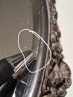 Vtg Style Round Vanity Mirror Ornate Silver Tone Frame 14 Diameter Chipped Glass