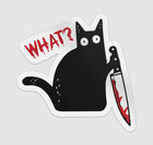 Funny Murderous Cat Decal Sticker Car Truck Wall Mirror Phone Tumbler Bumper Win