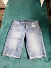 Lucky Brand Shorts Size 8 Womens Blue Denim Stretch Mid Rise Boardwalk Bermuda