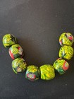 8 Millefiori Glass Trade Beads - Handmade Indian Rare 18x15mm   b131 