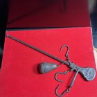 Antique Cast Iron 17  Steelyard Scale 50 Lb Hanging Balance Beam Counterweight