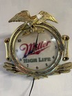 Vintage Miller High Life Lighted Beer Clock Bar Sign Working Great Condition