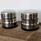 Vintage Jumbo Salt   Pepper Shakers 18 8 Stainless Steel Mcm Retro New Old Stock