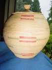 Ultra Fine Old Hooper Bay Alaska Eskimo Button Top Indian Basket 12 Coils Inch